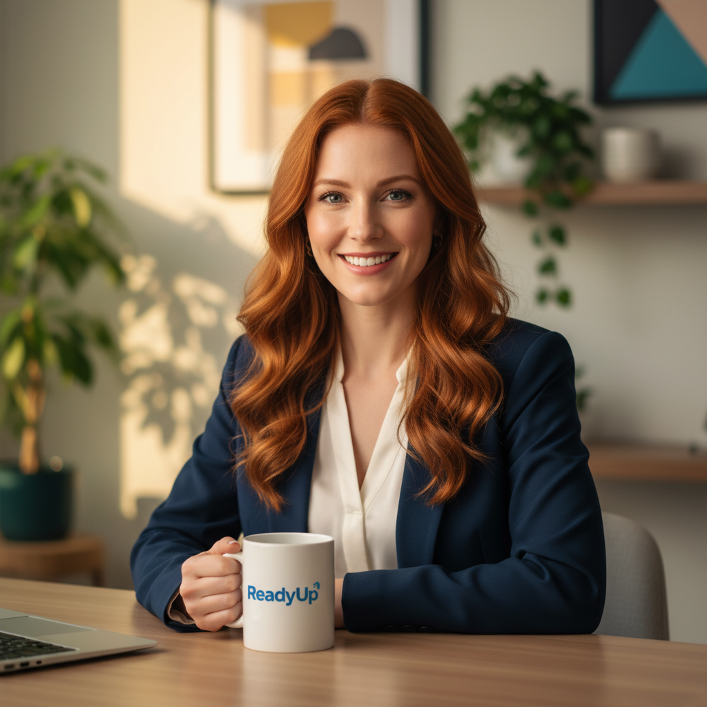 Confident sales professional ready for her next call